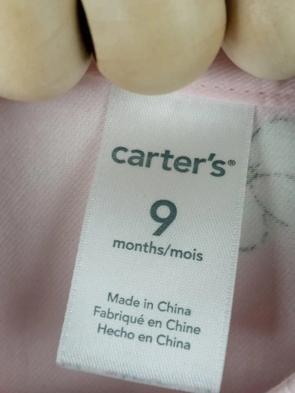 Carter’s girls size 9 mos light pink floral shirt dress with rope tie